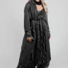Shirt Dress in Raso di Viscosa Grey Storm