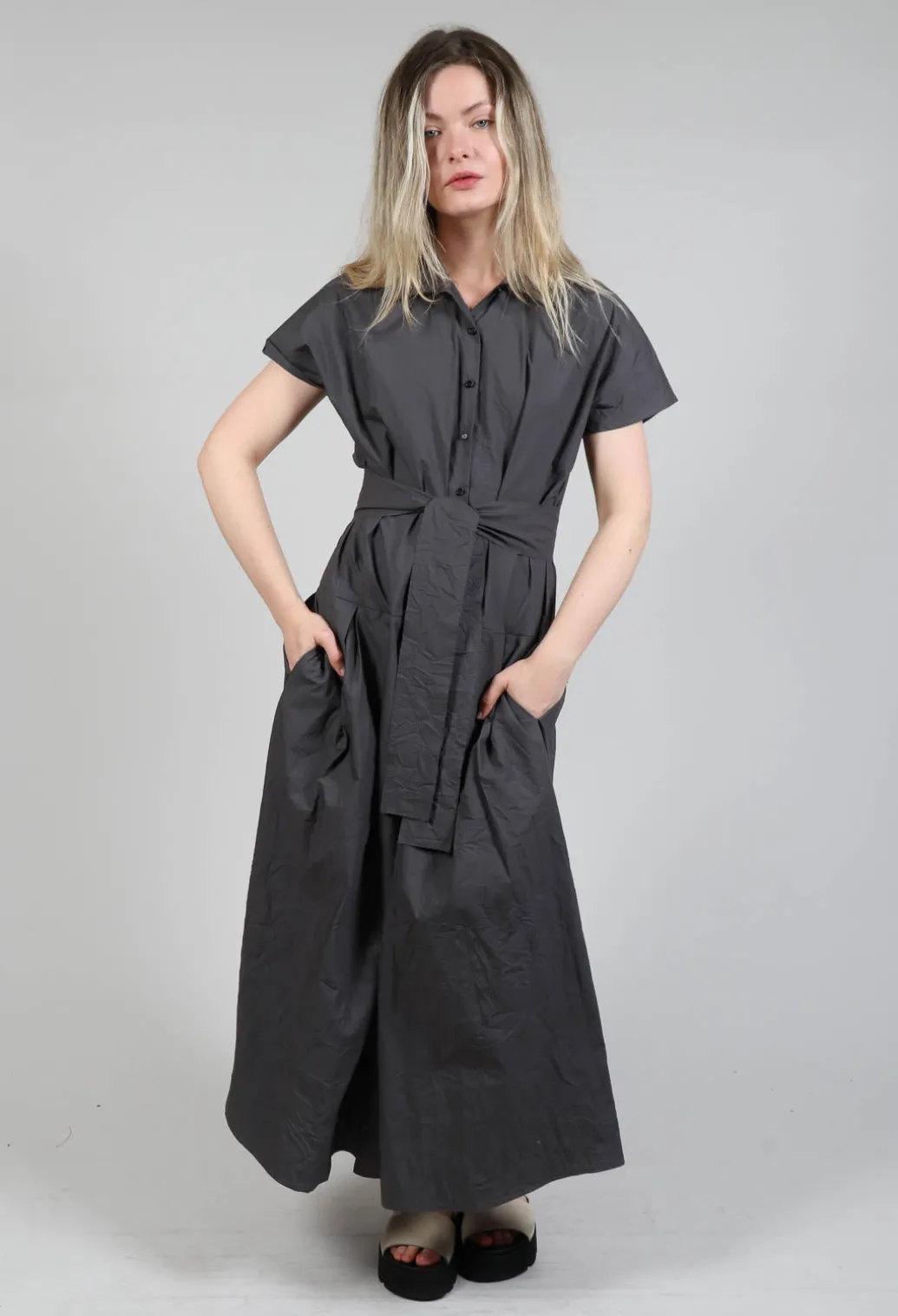 Shirt Dress in Stone