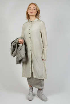 Shirt Dress in Straw Cloud