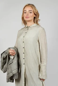 Shirt Dress in Straw Cloud