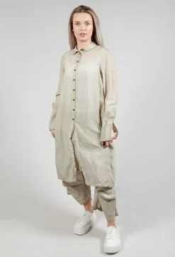 Shirt Dress in Straw Cloud