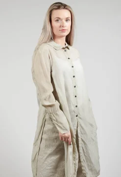 Shirt Dress in Straw Cloud