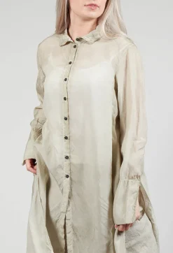 Shirt Dress in Straw Cloud
