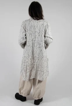 Shirt Dress with Print in White