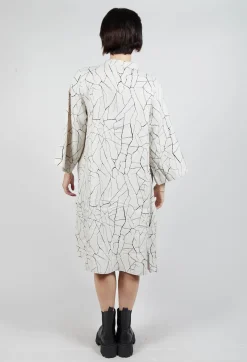 Shirt Dress with Print in White