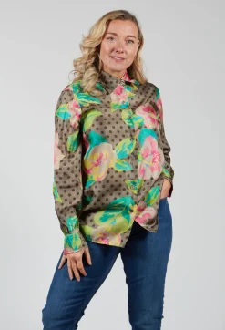 Shirt in Rosa / Verde