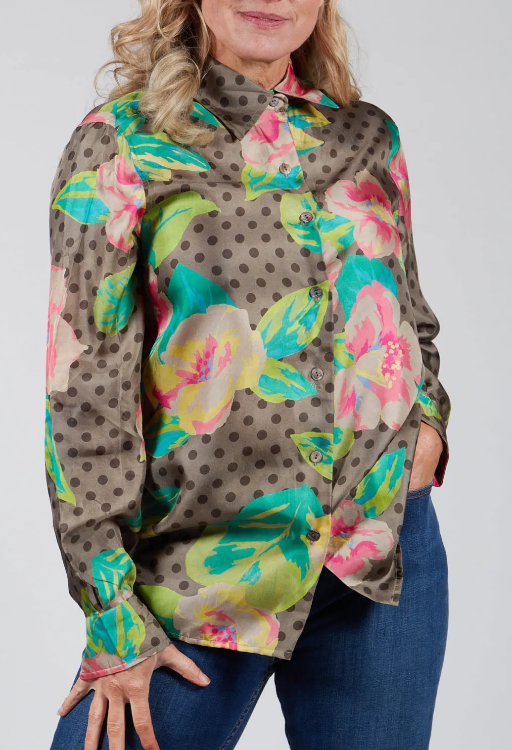 Shirt in Rosa / Verde