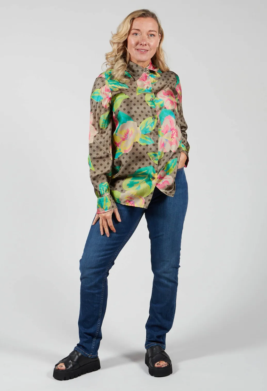 Shirt in Rosa / Verde