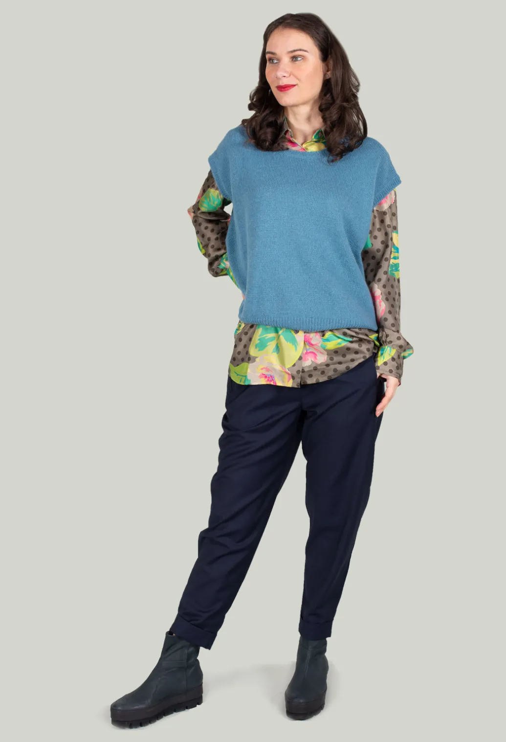 Shirt in Rosa / Verde