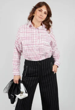 Shirt Print Clarissa in Fucshia Checks