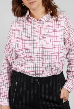 Shirt Print Clarissa in Fucshia Checks