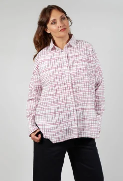Shirt Print Clarissa in Fucshia Checks