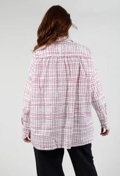 Shirt Print Clarissa in Fucshia Checks