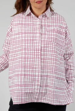 Shirt Print Clarissa in Fucshia Checks