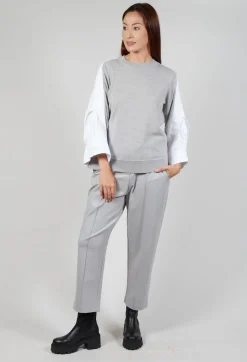 Shirt Sleeve Jumper in Perla and Off White