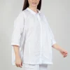 Shirt with Cropped Sleeves in White