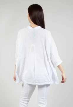 Shirt with Cropped Sleeves in White
