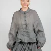 Shirt with Cuff Pull Toggles in Pencil Cloud Stiff