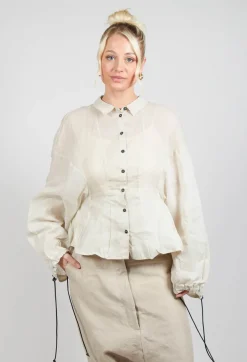 Shirt with Cuff Pull Toggles in Eraser Stiff