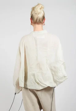 Shirt with Cuff Pull Toggles in Eraser Stiff