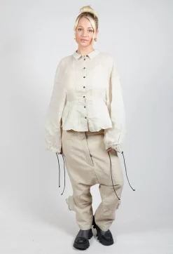 Shirt with Cuff Pull Toggles in Eraser Stiff