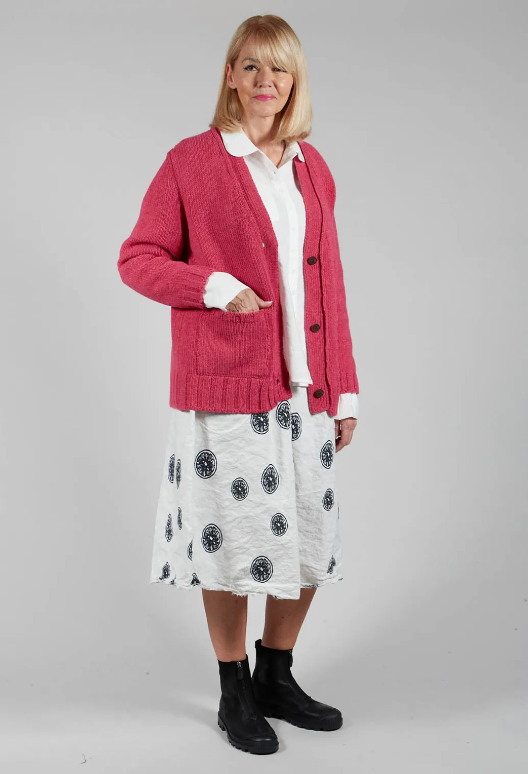 Shirt with Gathered Cuffs in White