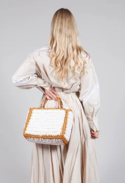 Shirt with Lace Inserts in Dune