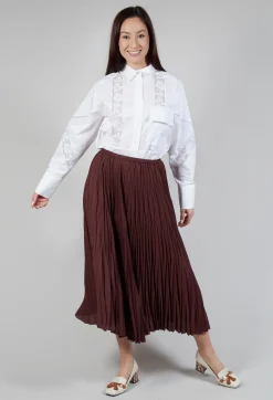 Shirt with Lace Inserts in White