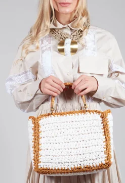 Shirt with Lace Inserts in Dune