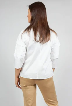 Shirt with Pleated Sleeves in Chianti Latte