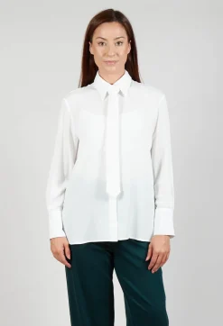 Shirt with Tie in Latte