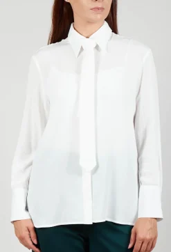 Shirt with Tie in Latte