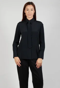 Shirt with Tie in Nero