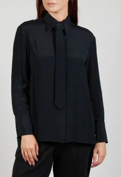 Shirt with Tie in Nero