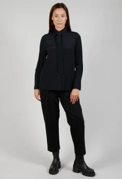 Shirt with Tie in Nero