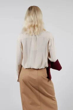 Shirt with Tie in Sandshell
