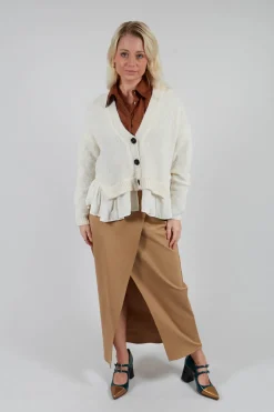 Shirt with Tie in Sandshell