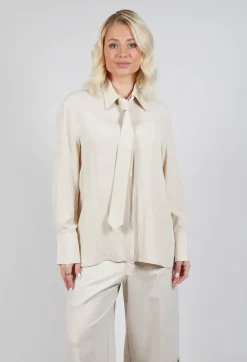 Shirt with Tie in Sandshell