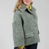 Short Coat with Large Collar in Grey