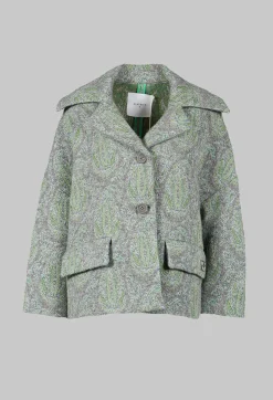 Short Coat with Large Collar in Grey