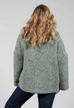 Short Coat with Large Collar in Grey