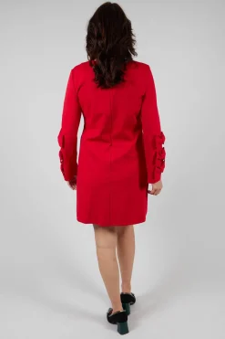 Short Dress with Bow Feature Sleeves in Marlboro