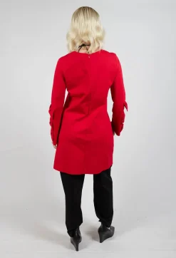 Short Dress with Bow Feature Sleeves in Marlboro