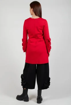 Short Dress with Bow Feature Sleeves in Marlboro