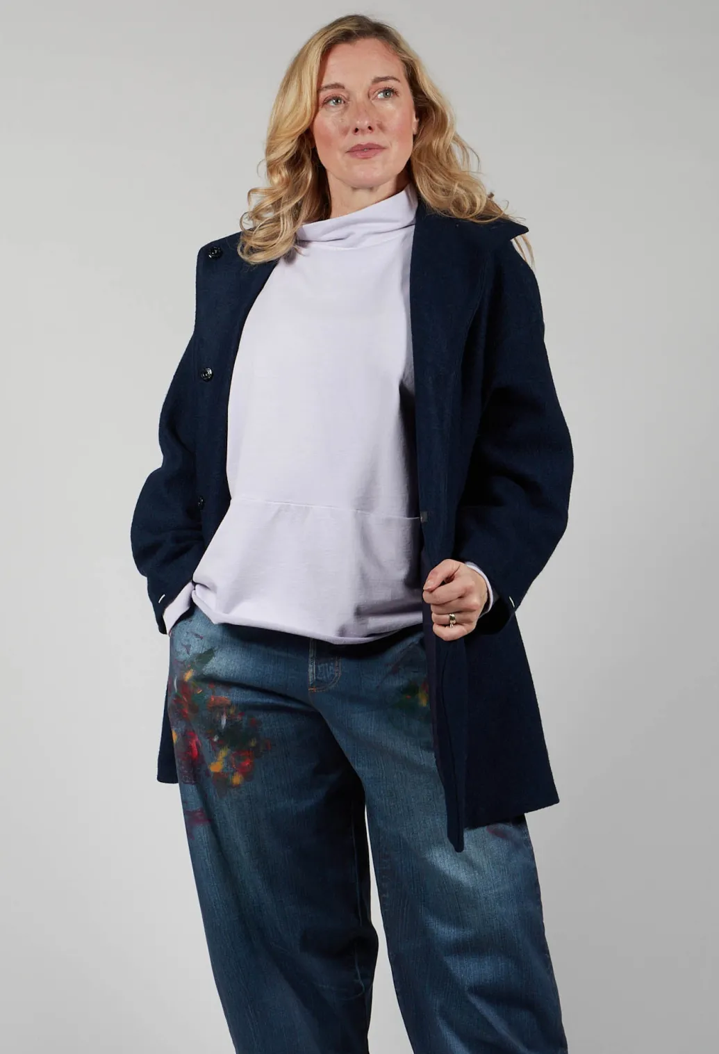 Short Mande Coat in Dark Night