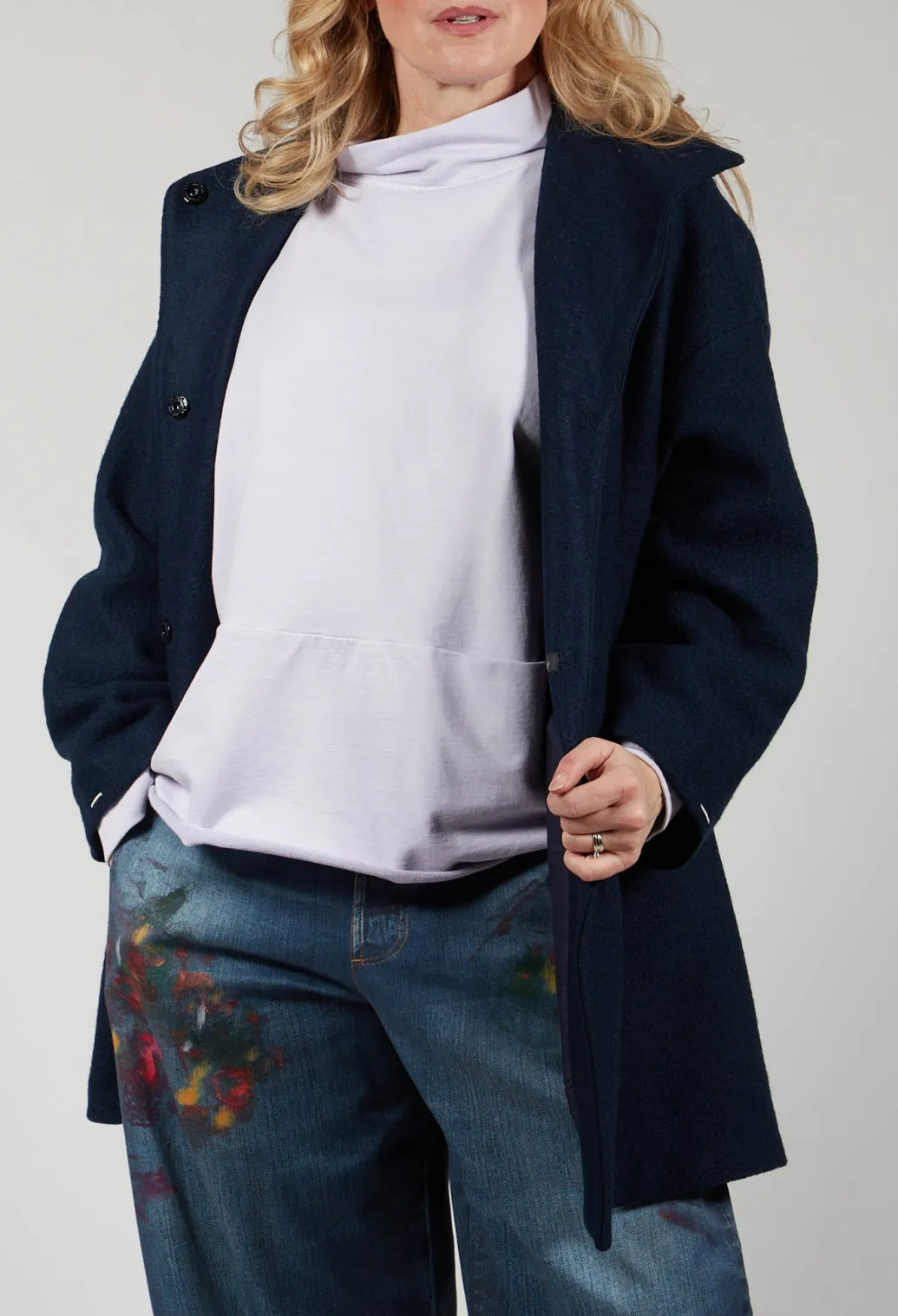 Short Mande Coat in Dark Night