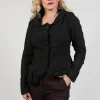 Short Open Neck Jacket in Rust Print