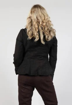 Short Open Neck Jacket in Rust Print