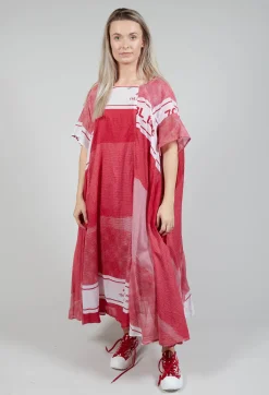 Short Sleeve Cotton Dress in Chili Print