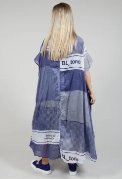 Short Sleeve Cotton Dress in Azur Print